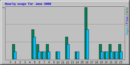 Hourly usage for June 2008
