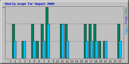 Hourly usage for August 2008