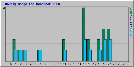 Hourly usage for December 2008